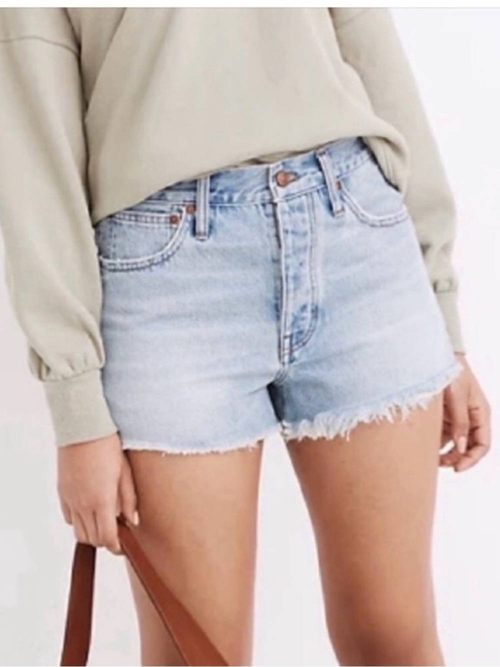 Madewell Curvy Relaxed Denim Shorts Buttonfly Size 26